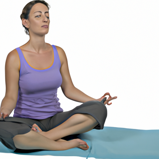 A woman practicing yoga in a peaceful setting