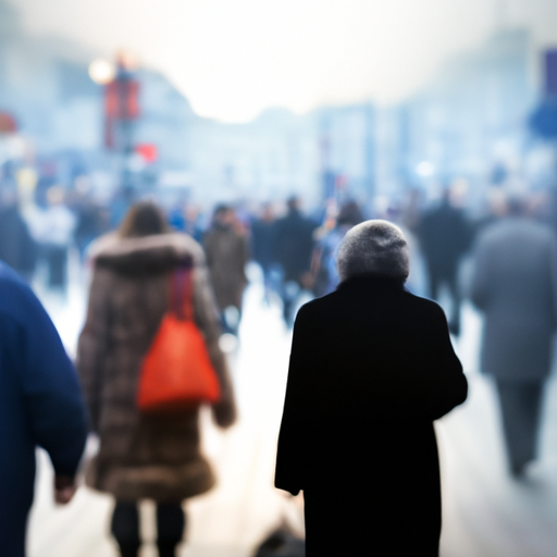 Image of a hectic city street with people rushing around